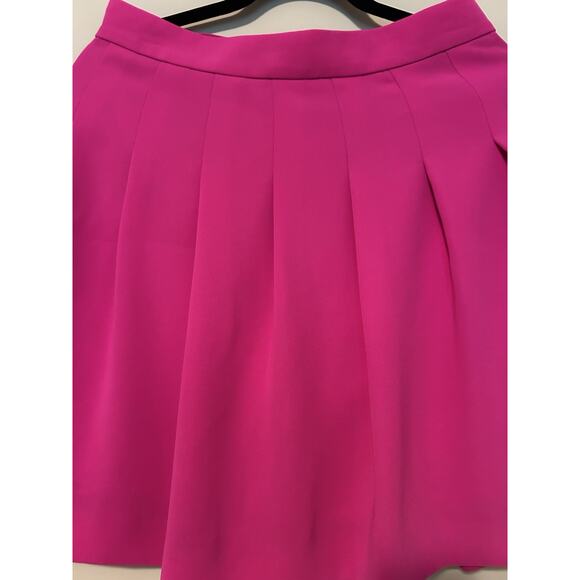 J Crew Hot Pink Knit Barbie Pleated Crepe Skirt Fully Lined Size 4 - Picture 3 of 7